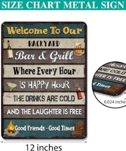 Alternative view of Metal Sign Backyard Bar & Grill Rules