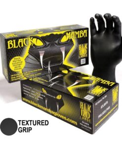 Black Mamba Black Powder Free Textured Nitrile Gloves